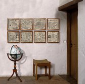 Authentic Models - Muurkaart van de Wereld uit 1604, afmetingen: 160cm x 74,5cm