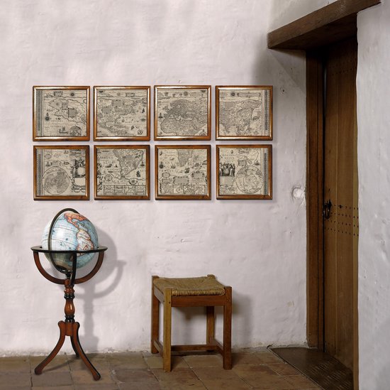 Foto: Authentic models muurkaart van de wereld uit 1604 afmetingen 160cm x 74 5cm