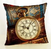 Kussenhoes 45x45cm - Vintage klok 9