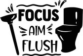 Muursticker focus aim flush in de kleur zwart