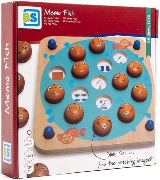 Thumbnail van een extra afbeelding van het spel BS Toys Memo Vissen - Memory Spel van Hout