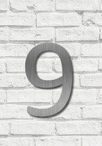 HUISNUMMER 9 RVS MODERN 20CM - Zonder te Boren