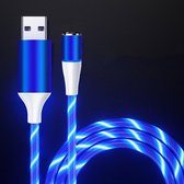 USB kabel - Lightning - magnetisch - lichtgevend - blauw