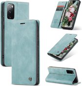 Casemania Hoesje Geschikt voor Samsung Galaxy S20 FE Aqua Blue - Portemonnee Book Case