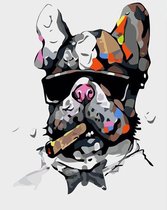 Delki® Schilderen Op Nummer - Franse Bulldog - 40x50cm - Met Frame - Paint By Number - Volwassenen En Kinderen