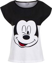 Disney Mickey Mouse dames shirt, volwassenen, zwart/wit maat S