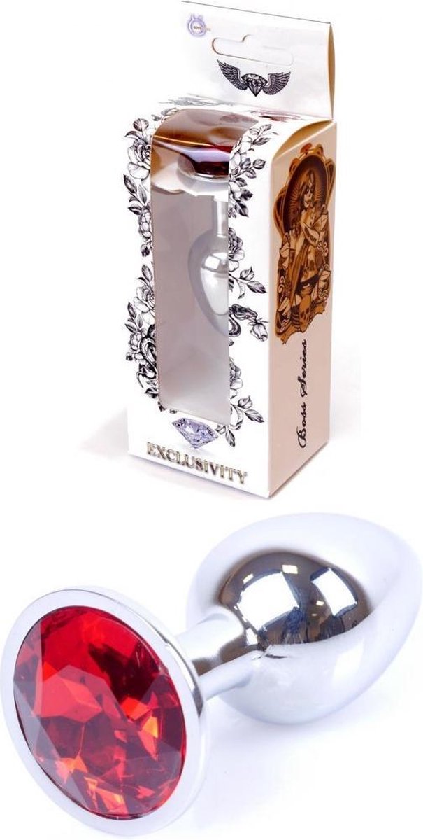 Goedkoopste Butt plug - Anaal plug- Jawellery Silver PLUG- Rood
