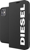 Diesel Booklet Case kunstleer hoesje voor iPhone 12 mini - zwart