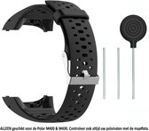 Zwart siliconen sporthorloge bandje voor de Polar M400 en M430 - horlogeband - polsband - strap - siliconen - rubber - black