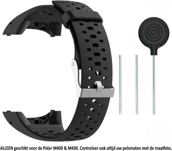 Zwart siliconen sporthorloge bandje voor de Polar M400 en M430 -  horlogeband -... | bol.com