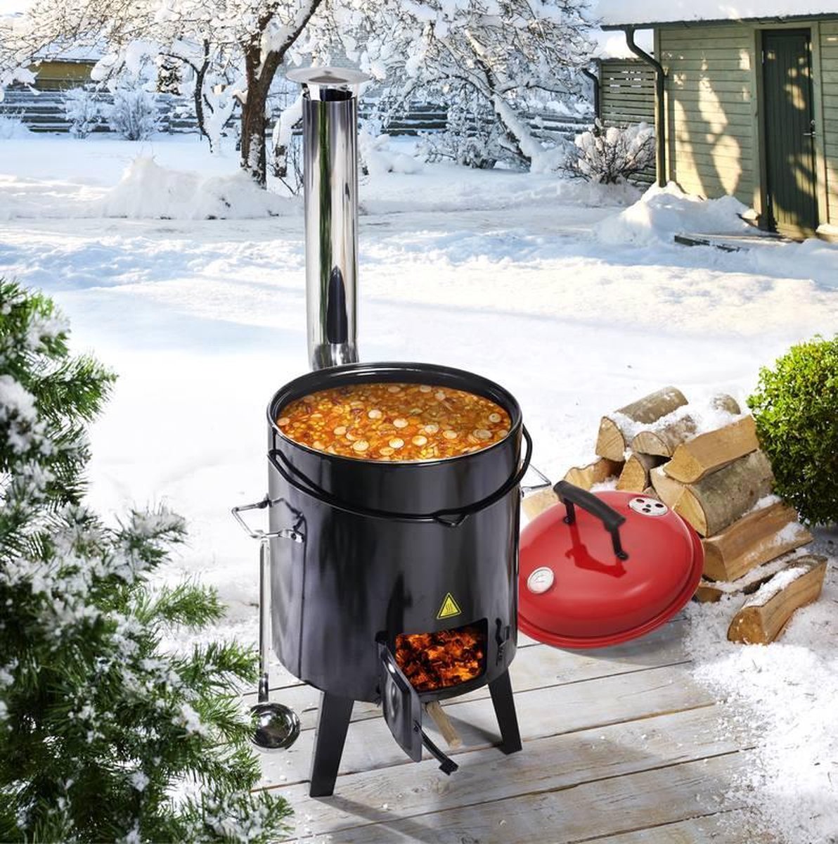 Master Grill & Party - Barbecue / BBQ - ketel type, geëmailleerd staal