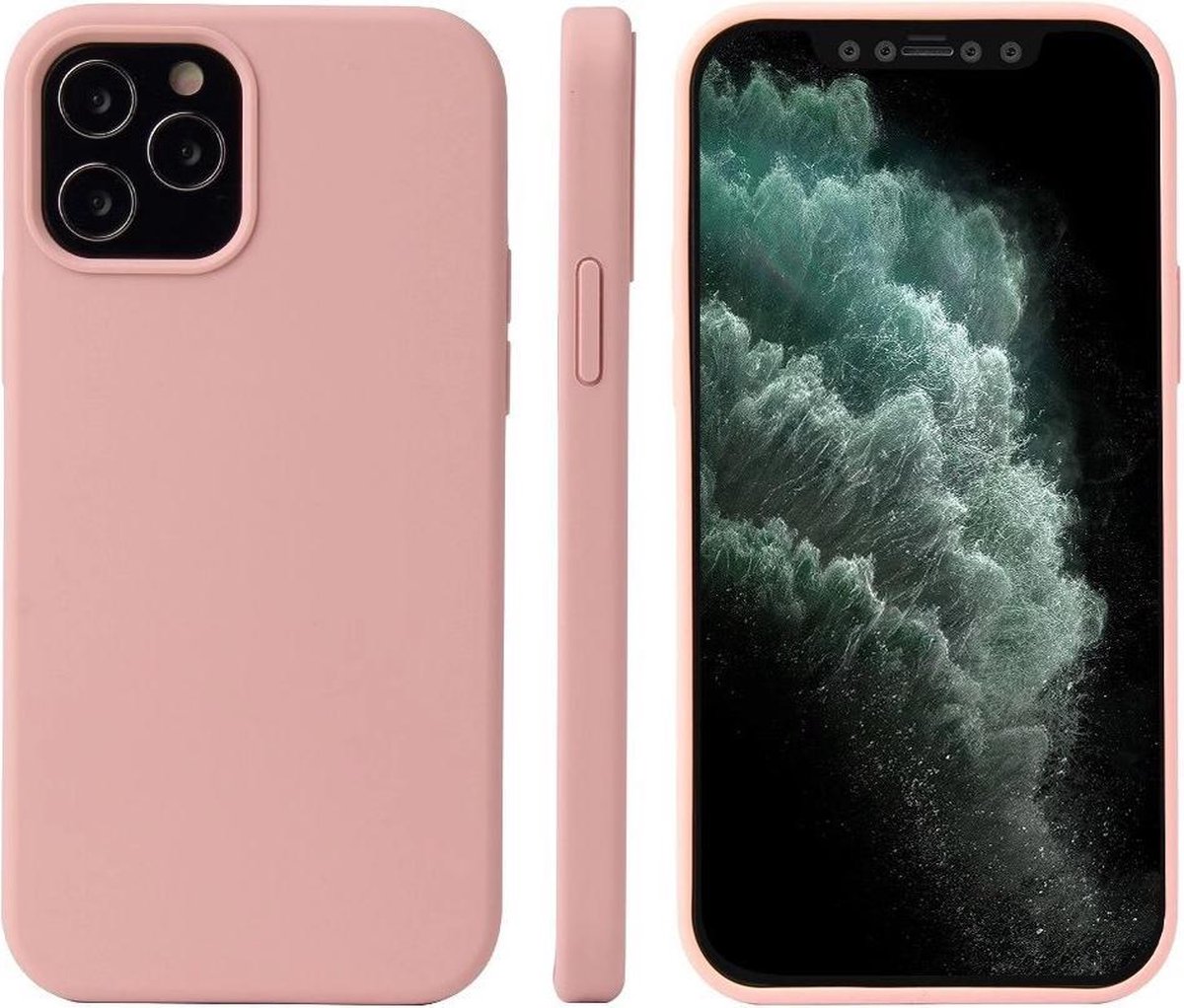 Iphone 12 Pro hoesje Licht Roze - hoesje- Roze Back Cover TPU |
