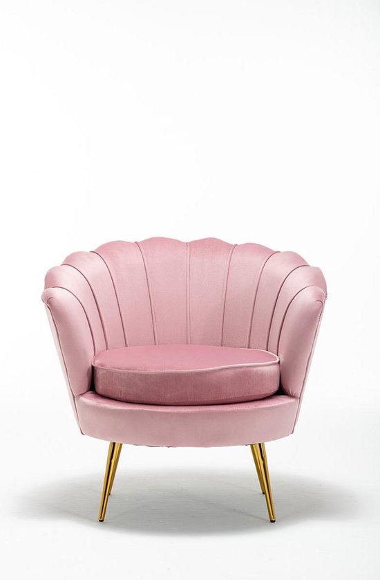 transactie legering Overdreven Luxe Velvet Chair Schelp Stoel - Soft Pink - Roze - Fauteuil - Chair -  Fluweel -... | bol.com