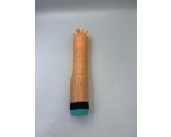 Hydas - Stoere Ruige Vibrator - Enorme Kop voor echt gevoel - 20 cm - met Verstelbare snelheid - Beige - art 869