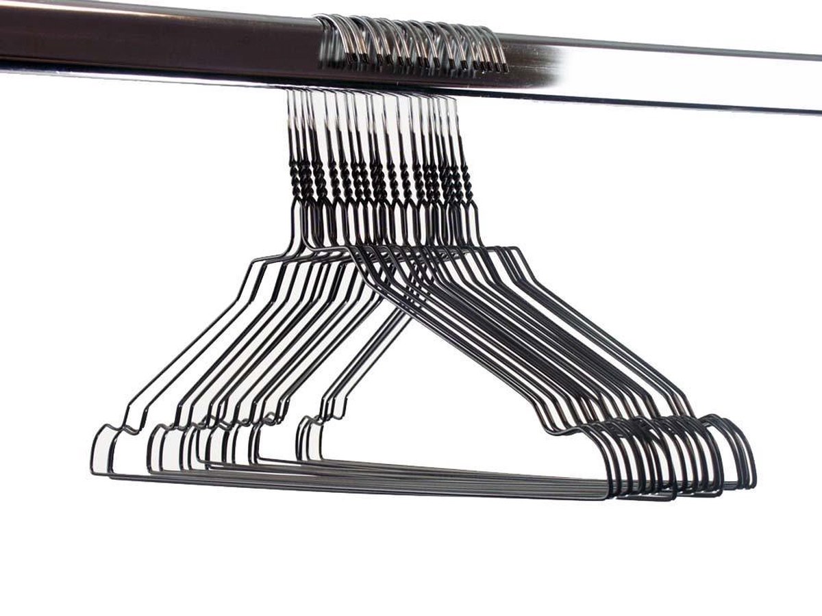 50 stuks Kledinghangers / Kleerhanger / Draadhanger / Stomerijhanger / Zwart