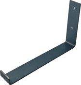 GoudmetHout Industriële Plankdrager L-vorm UP 25 cm - Per stuk - Staal - Mat Blank - 4 cm x 25 cm x 15 cm