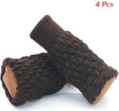4 Bruine Stoelpoot Sokken - Omtrek 7 tot 17cm - doorsnee 2 tot 5,5cm - - Beschermers Dopjes - Stoel Vloer Bescherming bruin - Socks - Vloerbeschermers - Bescherming