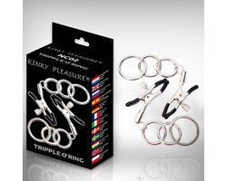 Kinky Pleasure - Tripple O'ring - NC02 - Nipple Clamps - Tepel klem - tepel klemmen - Metaal