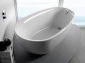 Vrijstaand ligbad badkuip enkelzijdig met geïntegreerde kraan wit 155x85cm - Paradigm Eastbrook