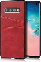 Card Case voor Samsung Galaxy S10 | PU Leren Back Cover | Luxe Telefoonhoesje | Pasjeshouder | Rood