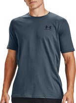 Under Armour Sportstyle Left Chest Logo  Sportshirt - Maat L  - Mannen - donker blauw