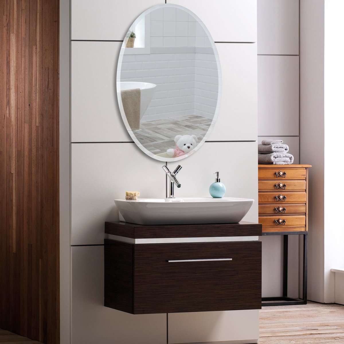 bol.com | Neue Design ovale badkamerspiegel - wandmontage - elegant