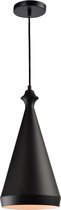 QUVIO Hanglamp modern / Plafondlamp / Sfeerlamp / Leeslamp / Eettafellamp / Verlichting / Slaapkamer lamp / Slaapkamer verlichting / Keukenverlichting / Keukenlamp - Kegel metaal met knop - Diameter 20 cm