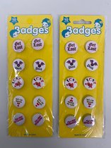 Accessoires: sierlijke buttons met ROCK opdruk - set van 2 keer 10 stuks (wit)