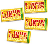 Bol.com Tony's Chocolonely Melk Noga Chocolade Reep - 4 x 180 gram aanbieding