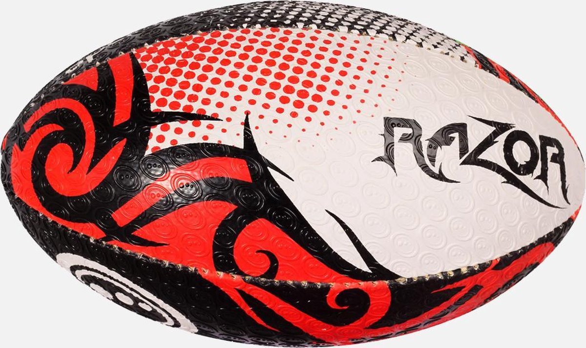 Razor rugbybal zwart/rood/wit maat 5