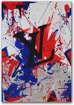 Canvas Experts Schilderij Doek Met Exclusief Louis Vuitton Logo Gekleurd Maat 60x90CM *ALLEEN DOEK MET WITTE RANDEN* Wanddecoratie | Poster | Wall Art | Canvas Doek |muur Decoratie