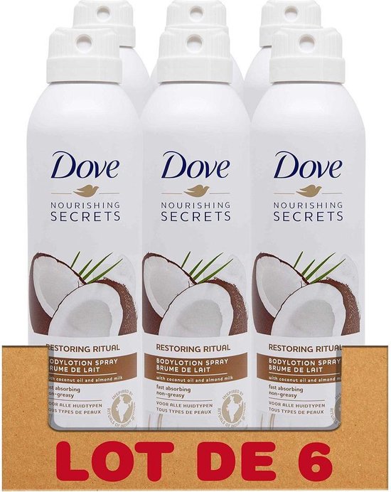 Dove Nourishing Secret Body Lotion Spray - Huile de coco et lait d'amande -  Pack... | bol.com