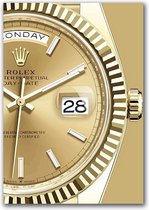 Canvas Experts Schilderij Doek Met Exclusief Rolex Horloge Goud Maat 100x70CM *ALLEEN DOEK MET WITTE RANDEN* Wanddecoratie | Poster | Wall Art | Canvas Doek |muur Decoratie |