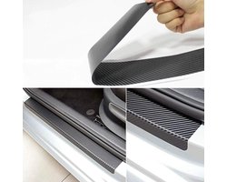 Instaplijsten Auto - Autodeur sticker - Geschikt Voor Mercedes Autolijst Beschermer - Autodeur instaplijst - Beschermfolie - Universeel - Carbon Zwart (Set voor gehele auto) 4 Lijsten