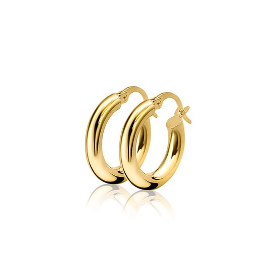 ZINZI Gold Boucles d'oreilles or 14 carats tube rond 15 x 3mm ZGO130