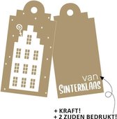 cadeaulabels Sinterklaas Geveltje kraft 3.5 x 7 cm 5 stuks