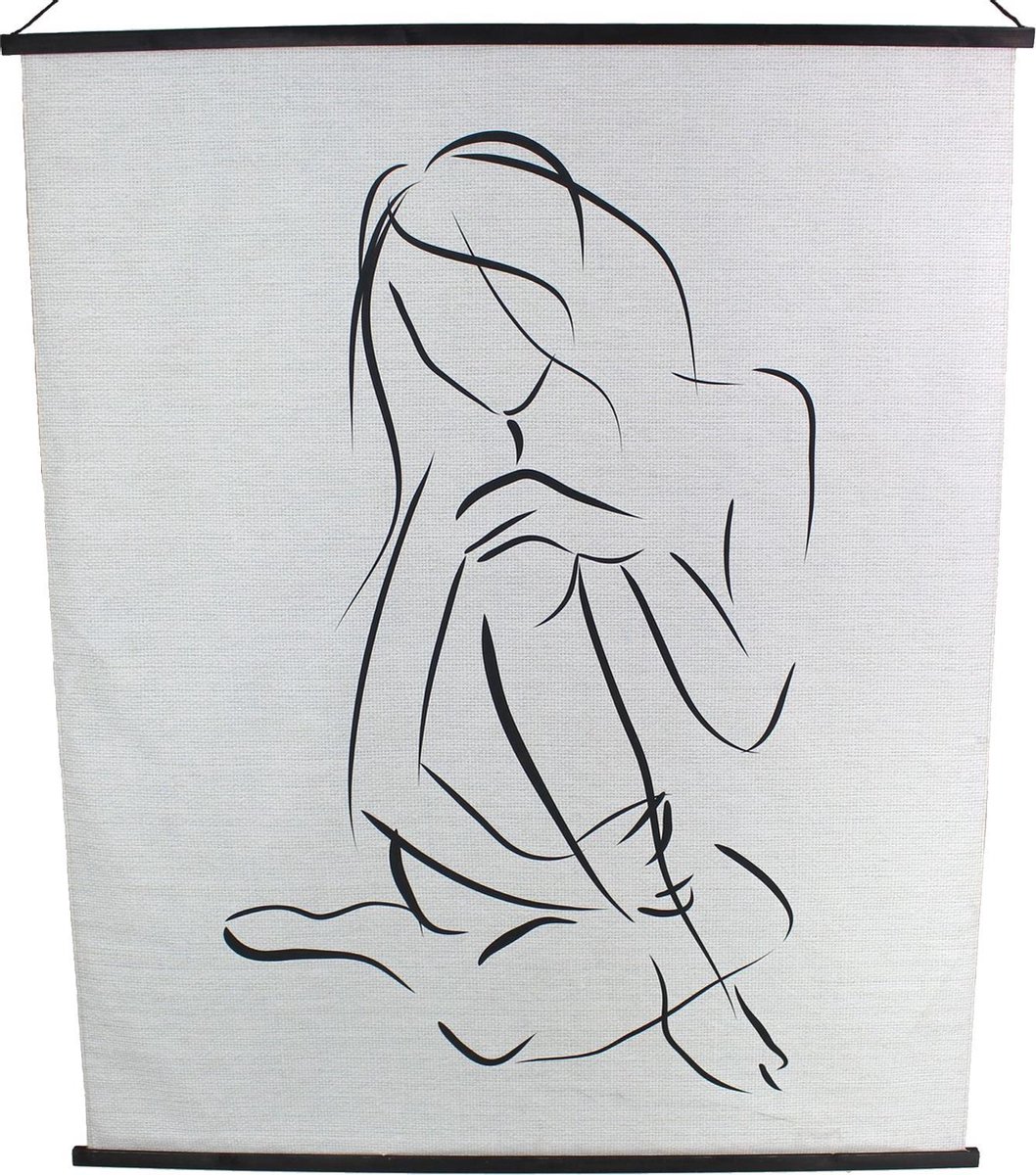 HD Collection Wanddoek Zwart 140x2x170cm