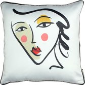 Sierkussen Face Polyester Multi 45 X 45 Kersten BV wit