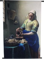 Wandkleed "het melkmeisje" van Johannes Vermeer 110x83cm