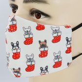 Mondkapje dier - Mondmasker - Wasbaar en Verstelbaar - Inclusief Filter - cute French Bulldog - 1 stuks