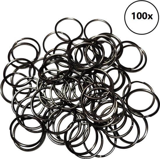 Sleutelringen 20 mm zwart (100 stuks) | Sleutelring voor sleutelhanger |  Splitringen |... | bol.com