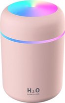 Demp Mini Luchtbevochtiger Aroma 300ML Met Kleurrijke Nachtlampje - Ultrasoonbevochtiger - Geurverspreider - Humidifier - Diffuser - Woonkamer - Auto Slaapkamer - Babykamer - Roze