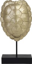 Light & Living - Ornament op voet - Schildpad -Turtle - Goud - Zwart - 20,5x11,5x41cm - Schild op standaard