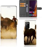 GSM Hoesje Geschikt voor Samsung Galaxy Note20 Ultra Bookcase Cowboy