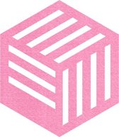 Kubus  vilt onderzetters  - Roze - 6 stuks - 9 x 10 cm - Tafeldecoratie - Glas onderzetter - Cadeau - Woondecoratie - Tafelbescherming - Onderzetters voor glazen - Keukenbenodigdhe