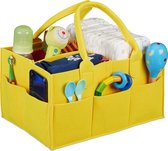 Relaxdays luiertas baby - organizer luiers - uitneembare schotjes - verzorgingstas vilt - geel