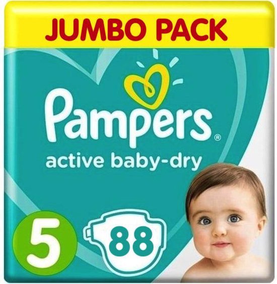 berouw hebben Donker worden Oorlogszuchtig Pampers Active Baby Dry - Maat 5 - 88 Luiers | bol.com