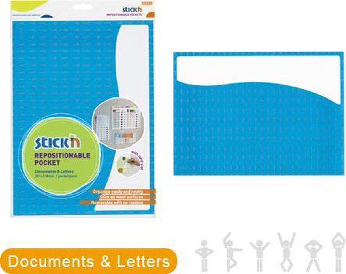 Stick'n Herpositioneerbare Tas - 231x318mm - Blauw