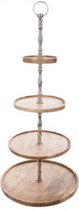 Etagère - Dienbladen in Mangohout 4 Lagen -  H 109 cm