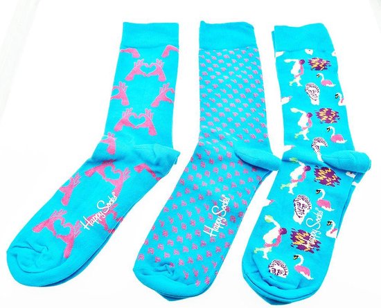 Happy Socks 3 Paar Katoenen Sokken - Maat 41-46